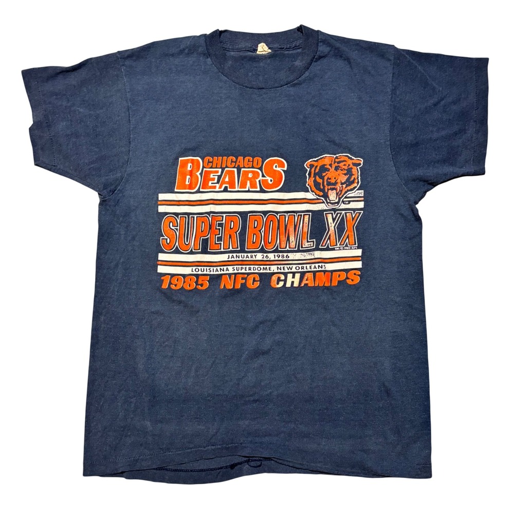 Vintage Chicago Bears T-Shirt Mens M Super Bowl‎ 1985 NFC Champs Single Stitch